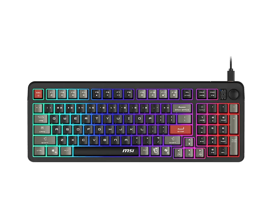 Игровая Клавиатура MSI FORGE GK110 RU, USB 2.0, 98кл, мембранная, кабель 1,5м (отсоединяемый) Черный
