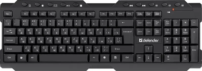 Клавиатура беспроводная Defender Element HB-195 USB (Черный), USB, ENG/RUS,стандарт