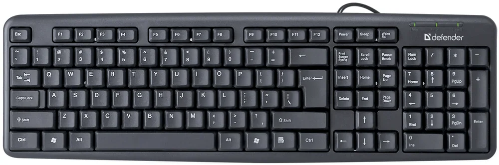 Клавиатура Defender Element HB-520 B (Черный), USB, ENG/RUS/KAZ,стандарт