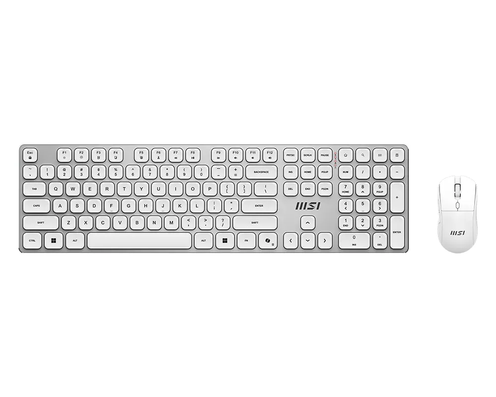 Комплект Клавиатура + Мышь MSI FORGE K210 W COMBO WHITE RU 108кл/RU/EN/USB2.0/6кн. мышь/DPI1600