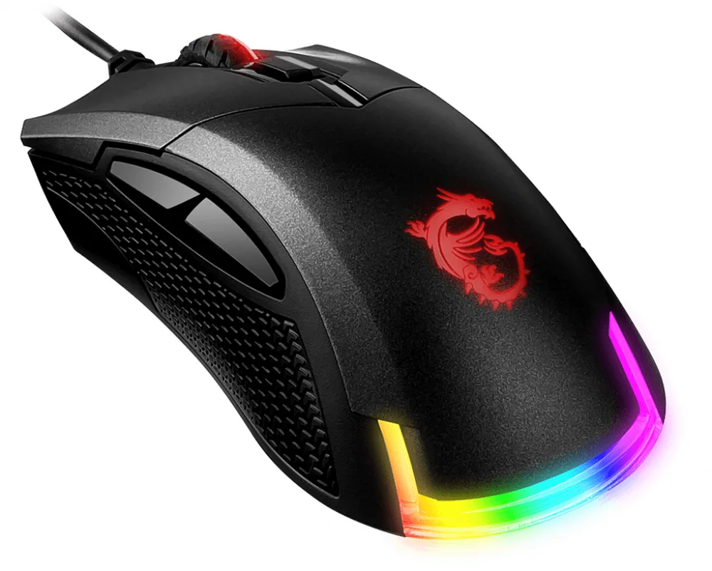 Мышь MSI Clutch GM50 USB2.0/TPE-кабель 2м/Вес 87г./RGB подсветка/Черный