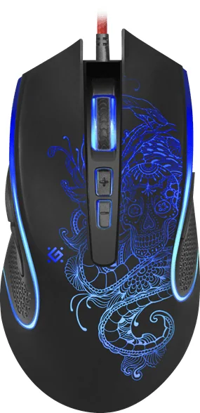 Мышь проводная игровая оптическая Defender Venom GM-640L (черный),USB, 8 кнопок, 800-3200 dpi, НОВИН
