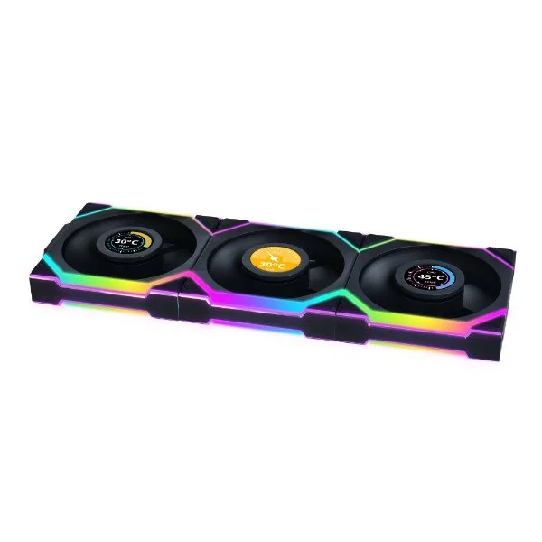 Вентилятор для корпуса Lian Li UNI FAN SL WIRELESS LCD 3x120mm Black G99.12SLLCD1W3B.00