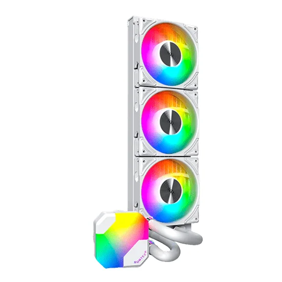 Водяное охлаждение для CPU Montech HyperFlow ARGB 360 (W) TDP 320W 3x120 115x-1851/AM3-AM5 White