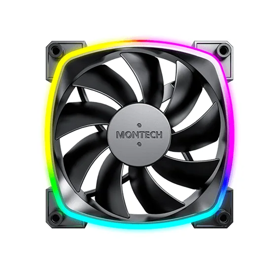 Вентилятор для корпуса Montech AX120 3 in 1 Pack (B) 3x(120x120x25mm)/800-1600RPM/59CFM/27db Черный