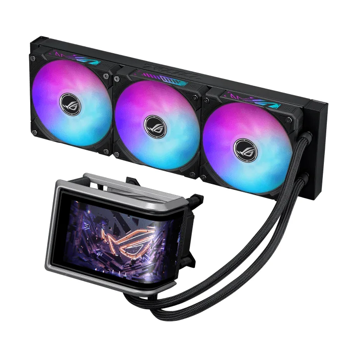 Водяное охлаждение CPU Asus ROG RYUO IV 360 ARGB, 3x120mm Liquid CPU Cooler, AMOLED-display, Black