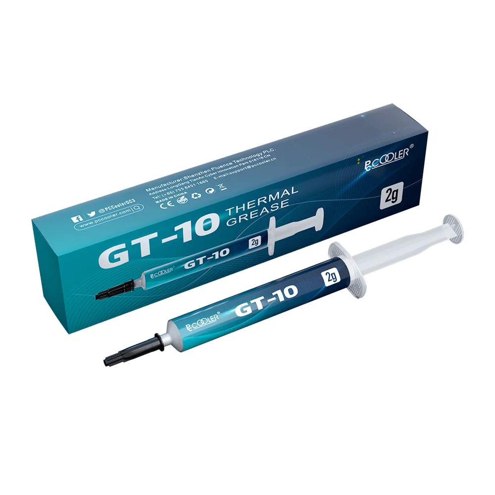 Термопаста PCCooler GT-10 2G Теплопроводность - 9.8 Вт/мК, от -50°С до 250°С. В шприце. 2гр.