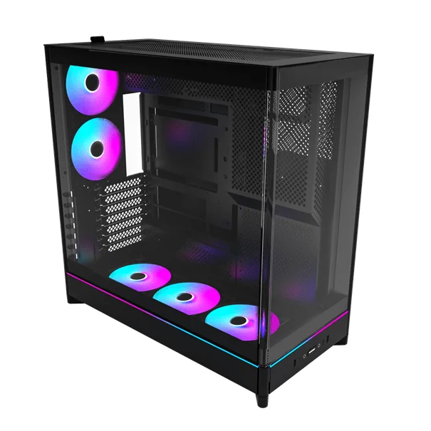Корпус Montech HS02 PRO (B) ATX/Micro-ATX/Mini-ITX (Back-Connected MB) 2xUSB 1xType-C 1xAudio Черный