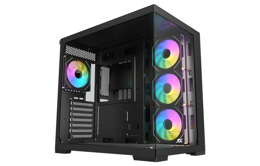 Корпус AOC CG395B 4F ATX/M-ATX/ITX 2xUSB3.0 1xType-C 1xAudio/Mic Черный AOC-CG395-BF4V2R0T2-G