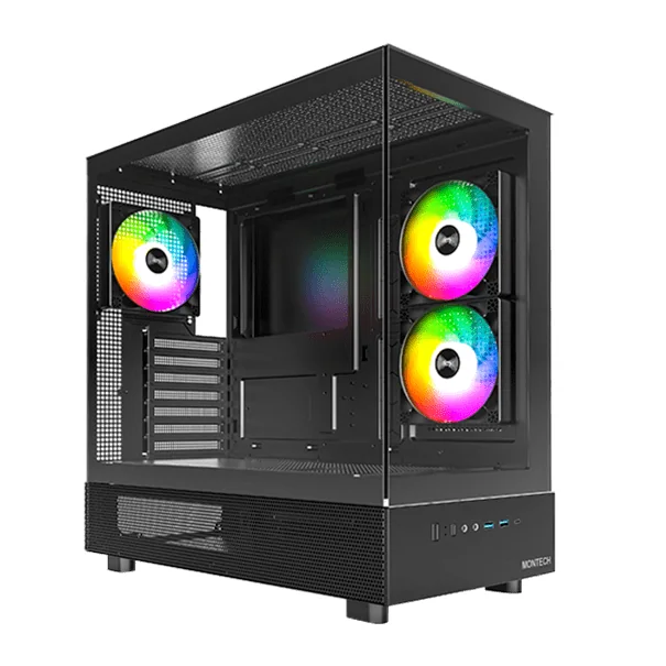 Корпус Montech XR (B) ATX/Micro-ATX/Mini-ITX 2xUSB3.0 1xType-C 1xAudio 1xMic Черный