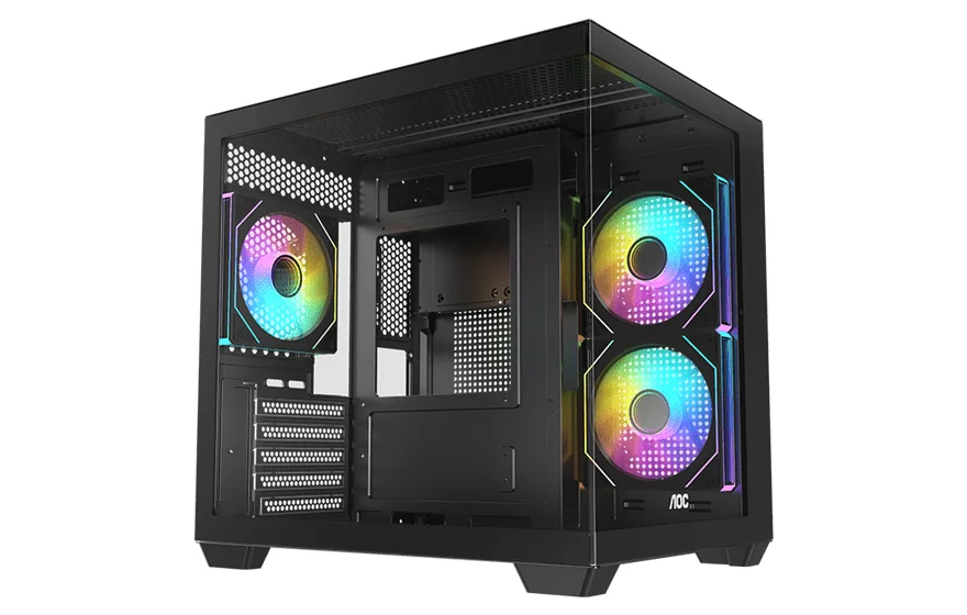 Корпус AOC CG391B 3F M-ATX/ITX 1xUSB2.0 1xUSB3.0 1xType-C 1xAudio/Mic Черный AOC-CG391-BF3V1R0T2-G