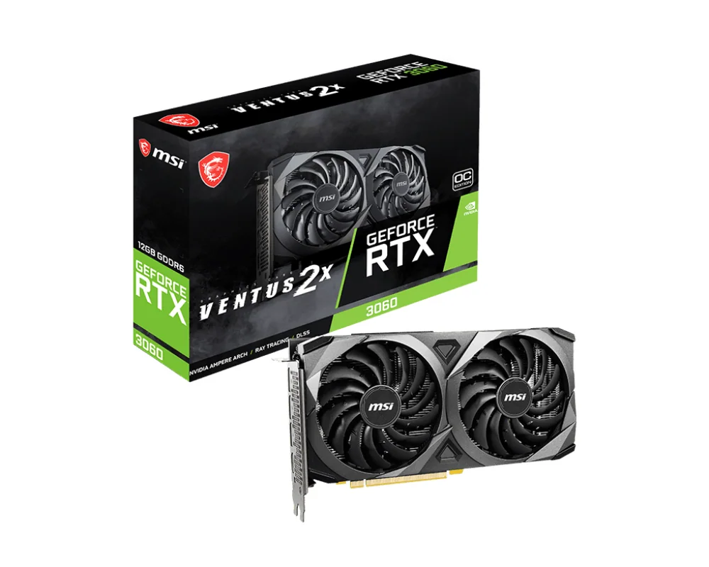Видеокарта MSI GeForce RTX 3060 VENTUS 2X 12G, 12G GDDR6 192-bit HDMI 3xDP RTX 3060 VENTUS 2X 12G