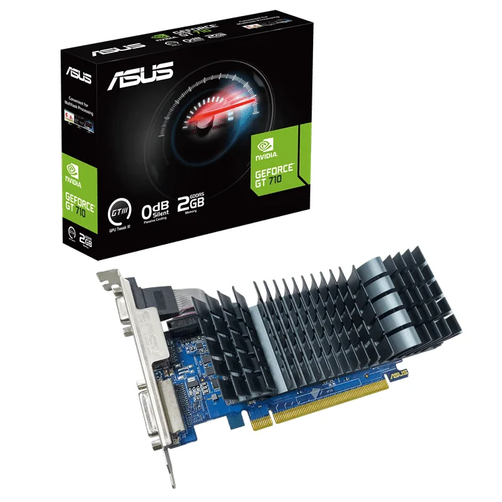 Видеокарта ASUS GeForce GT710 2Gb 32bit GDDR5 D-Sub DVI HDMI PCI Express 2.0 GT710-SL-2GD5-BRK-EVO