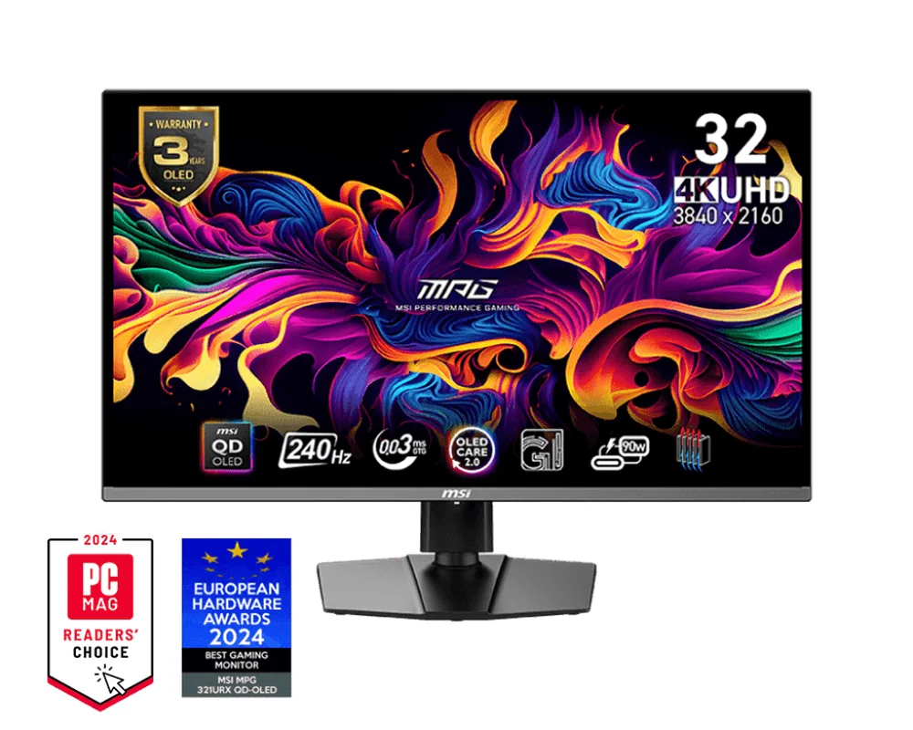 Монитор 31.5" MSI MPG 321URX QD-OLED 3840x2160 240Hz 0.03ms 250cd/m 1.5млн:1 2xHDMI 1xDP 4xUSB