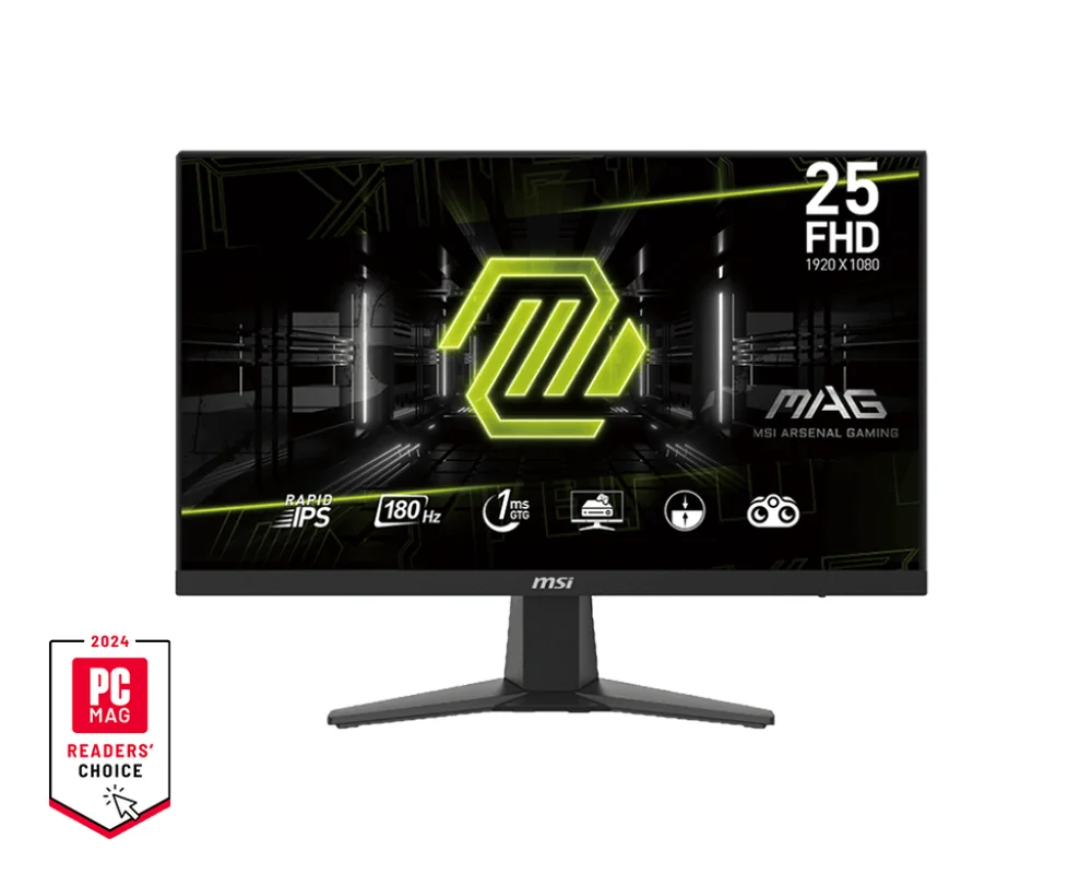 Монитор 24,5" MSI MAG 256F Rapid IPS 1920x1080 180Hz 1ms 250cd/m 1000:1 250cd/m DP 2xHDMI Черный