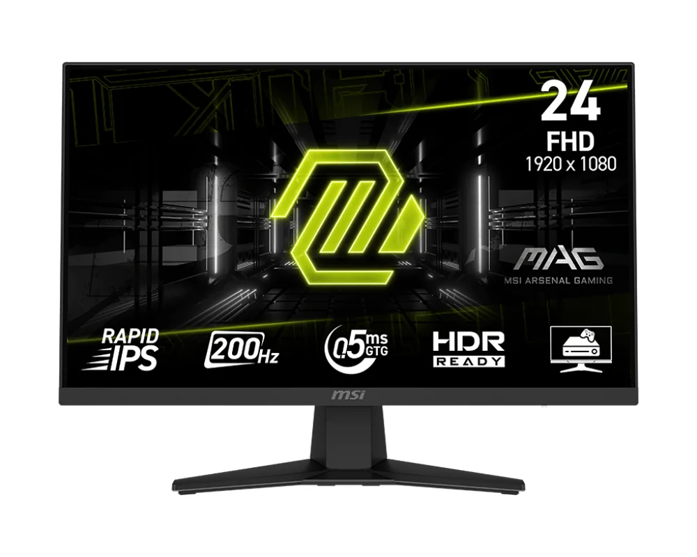 Монитор 23,8" MSI MAG 244F Rapid IPS 1920x1080 200Hz 0.5ms 300cd/m 1000:1 HDR DP HDMI Черный