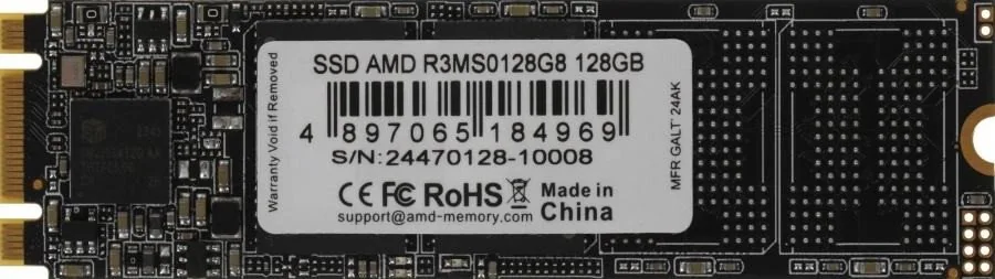 Твердотельный накопитель 128GB SSD AMD RADEON R3 Series M.2 SATA 2280 R520/W450 R3MS0128G8