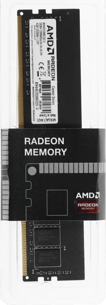 Оперативная память 4GB DDR4 3200MHz AMD Radeon R9 Gamer Series R944G3206U2S-U Retail Pack