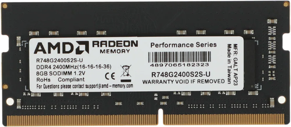 Оперативная память для ноутбука 8Gb DDR4 2400MHz AMD Radeon R7 Series R748G2400S2S-U Retail