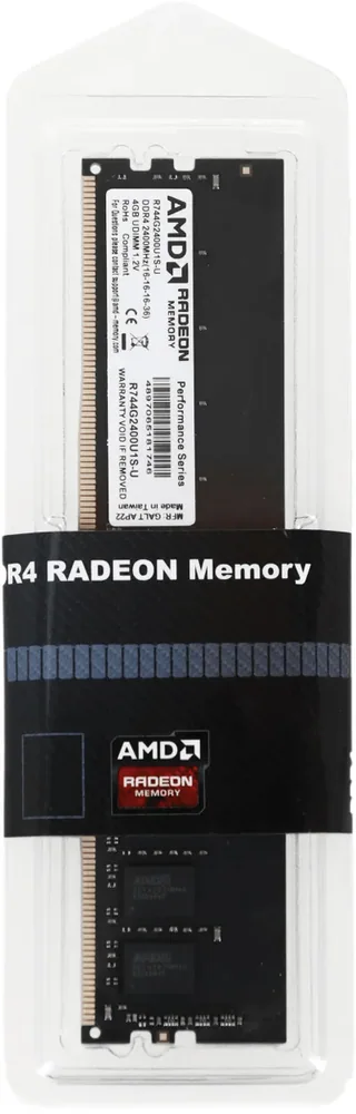 Оперативная память 4GB DDR4 2400MHz AMD Radeon R7 Performance Series R744G2400U1S-U Retail Pack