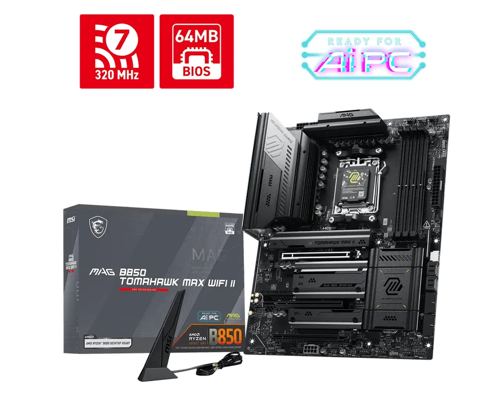 Материнская плата MSI MAG B850 TOMAHAWK MAX WIFI II AM5 4xDDR5 4xSATA3 4xM.2 RAID 1xHDMI ATX