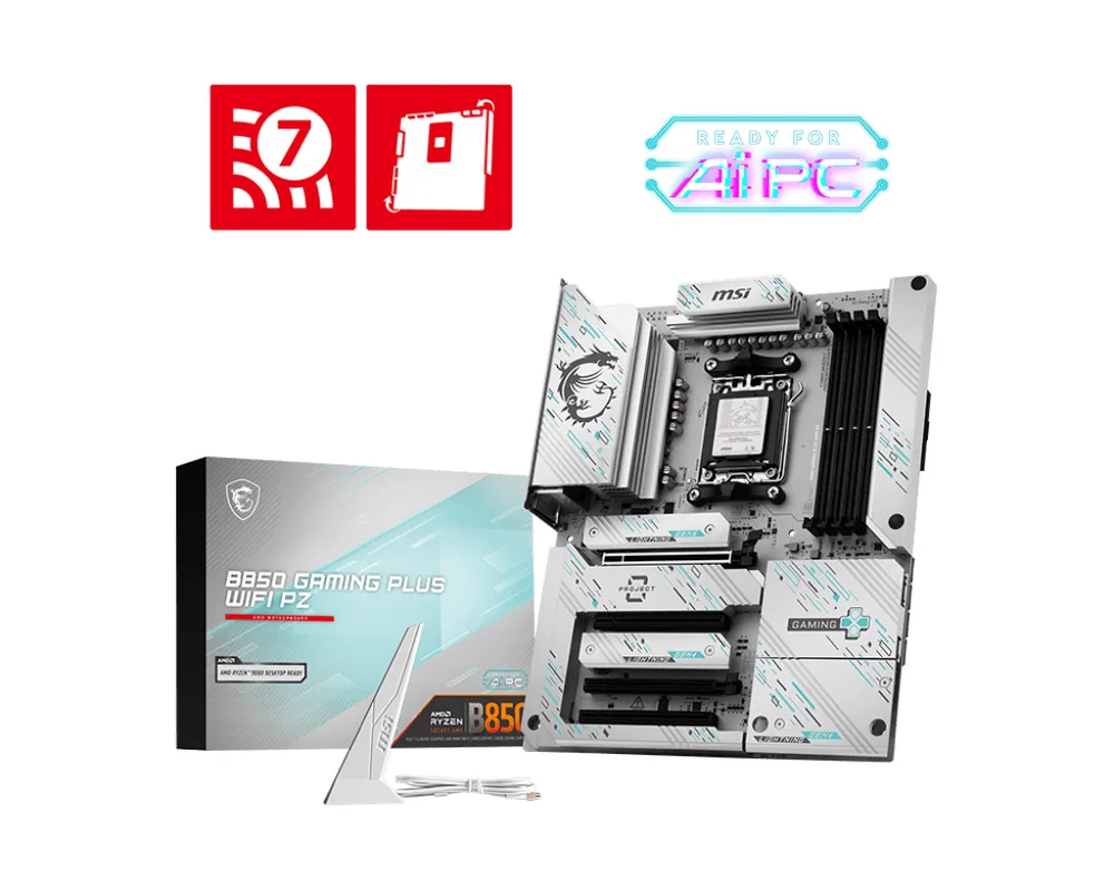 Материнская плата MSI B850 GAMING PLUS WIFI PZ AM5 4xDDR5 4xSATA3 RAID 3xM.2 DP 2xType-C ATX