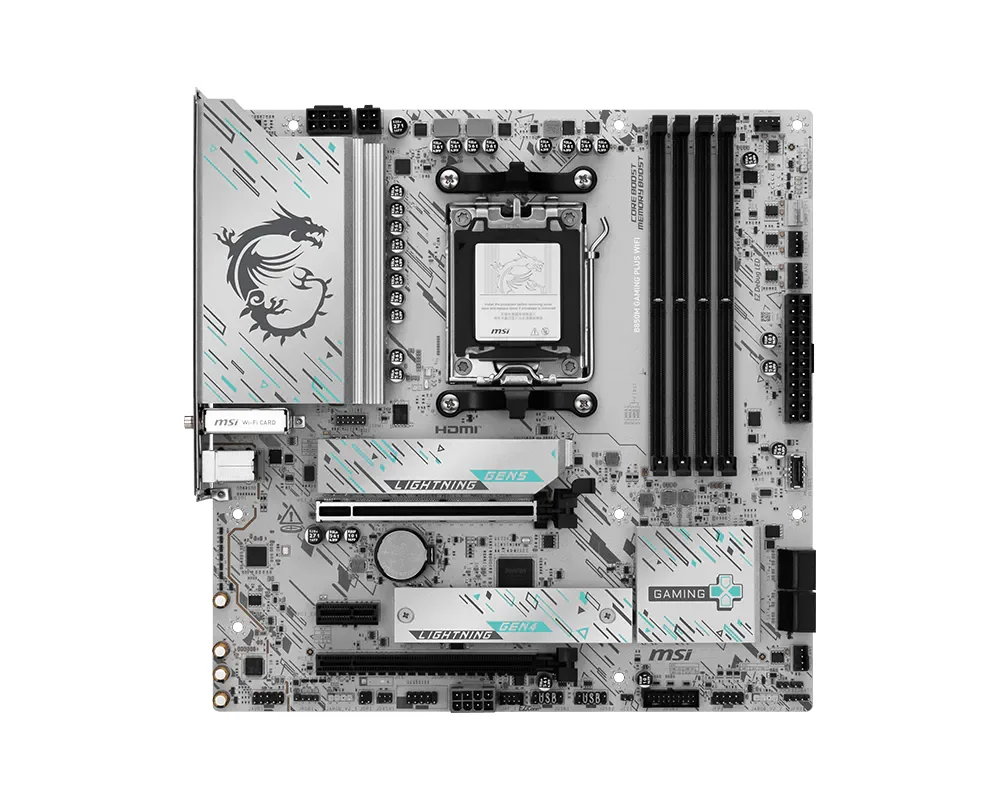 Материнская плата MSI B850M GAMING PLUS WIFI AM5 4xDDR5 4xSATA3 RAID 3xM.2 HDMI DP 2xType-C(DP) mATX