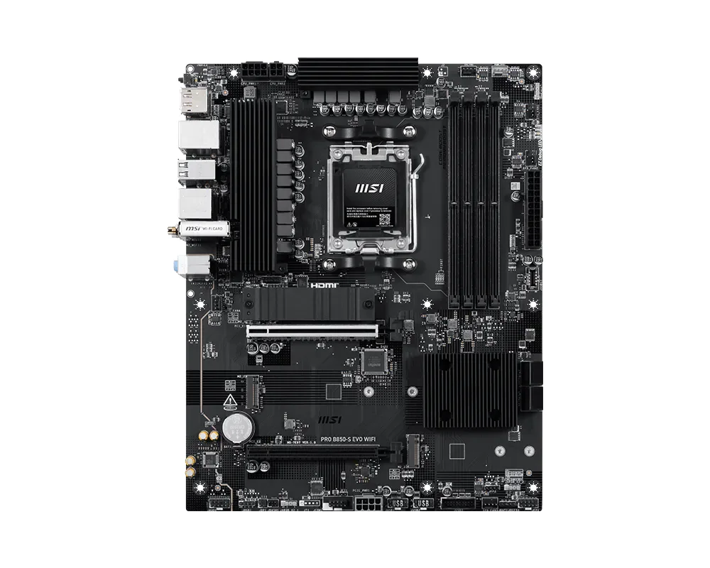 Материнская плата MSI PRO B850-S EVO WIFI AM5 B850 4xDDR5 4xSATA6G RAID 3xM.2 1xDP 1xHDMI ATX