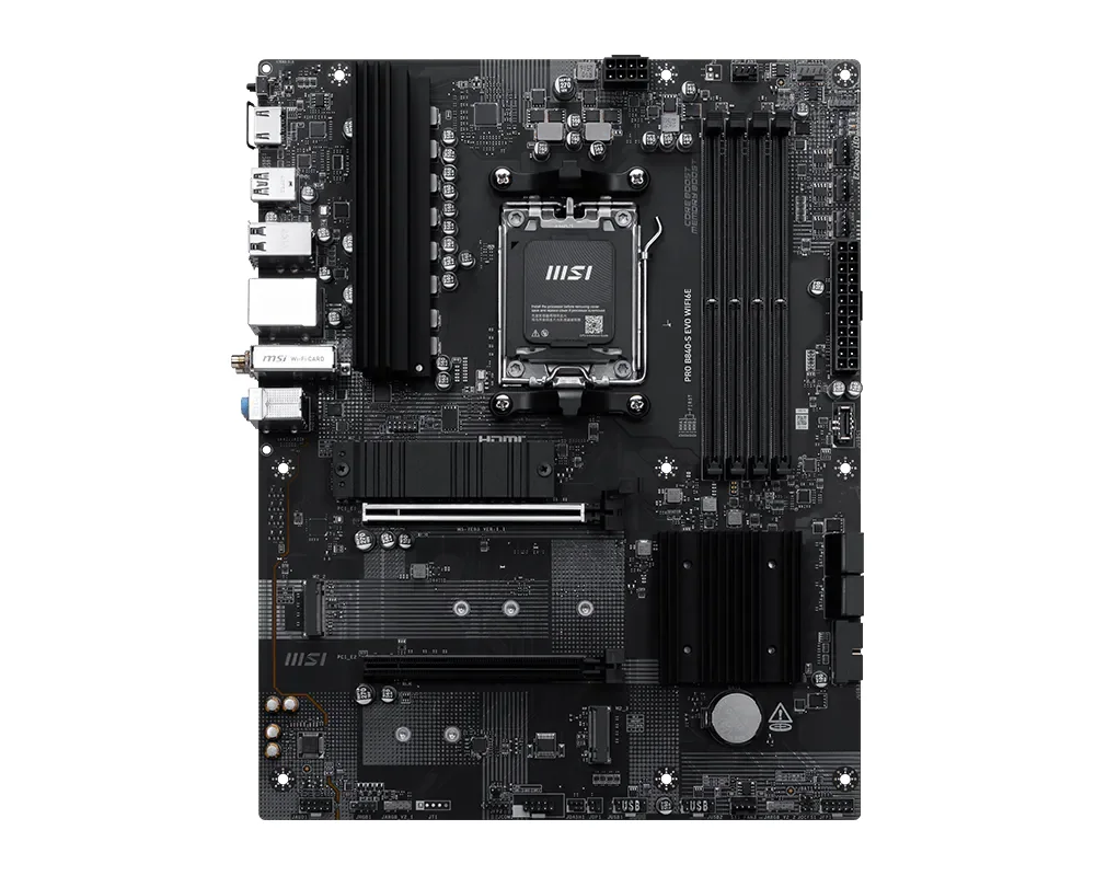 Материнская плата MSI PRO B840-S EVO WIFI6E AM5 B840 4xDDR5 4xSATA6G RAID 3xM.2 1xHDMI 1xType-C ATX