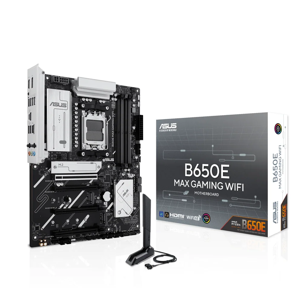 Материнская плата ASUS B650E MAX GAMING WIFI AM5 4xDDR5 4xSATA3 RAID 3xM.2 DP HDMI USB-C ATX
