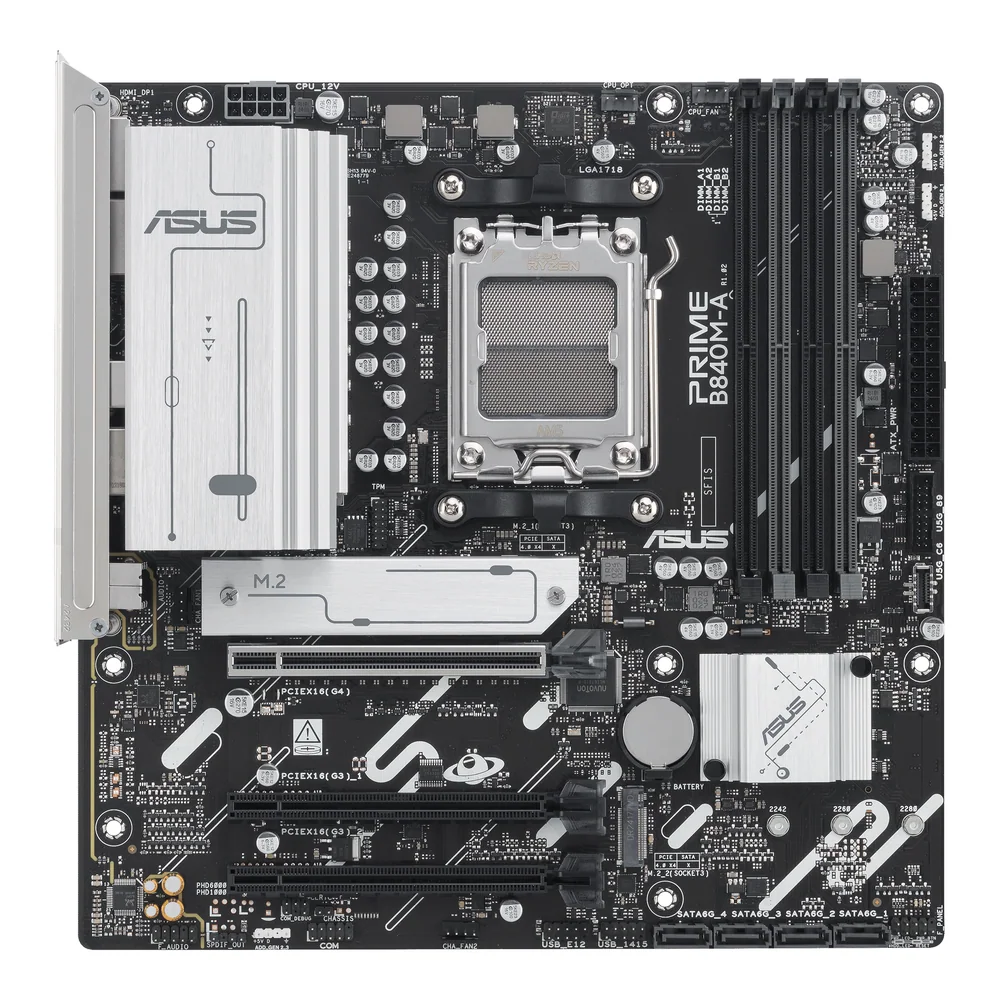 Материнская плата ASUS PRIME B840M-A-CSM AM5 4xDDR5 4xSATA 3xM.2 HDMI 2xDP mATX