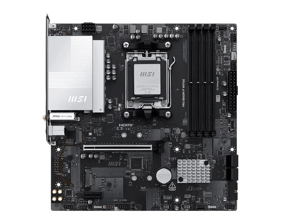 Материнская плата MSI PRO B840M-P WIFI6E AM5 4xDDR5 4xSATA3 RAID 2xM.2 HDMI Type-C mATX