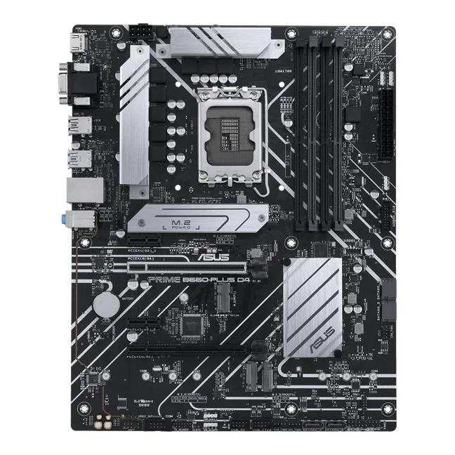 Материнская плата ASUS PRIME B660-PLUS D4, LGA1700 4xDDR4 4xSATA3 3xM.2 RAID D-Sub HDMI DP ATX