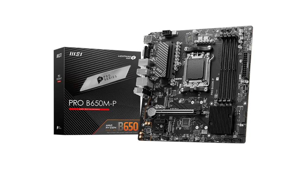 Материнская плата MSI PRO B650M-P AM5 4xDDR5 4xSATA3 RAID 2xM.2 HDMI DP mATX