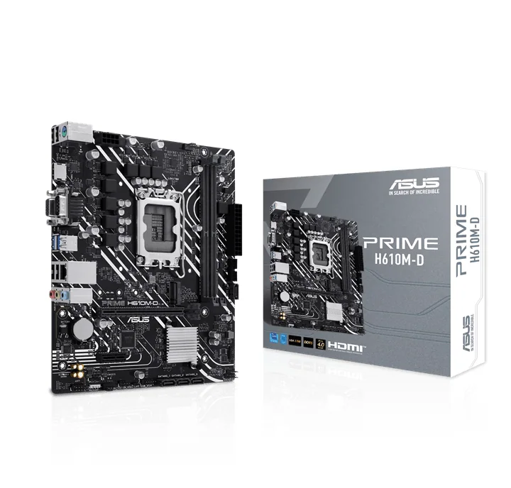 Материнская плата ASUS PRIME H610M-D, LGA1700 2xDDR5 4xSATA3 M.2 1xVGA 1xHDMI 1xCOM mATX