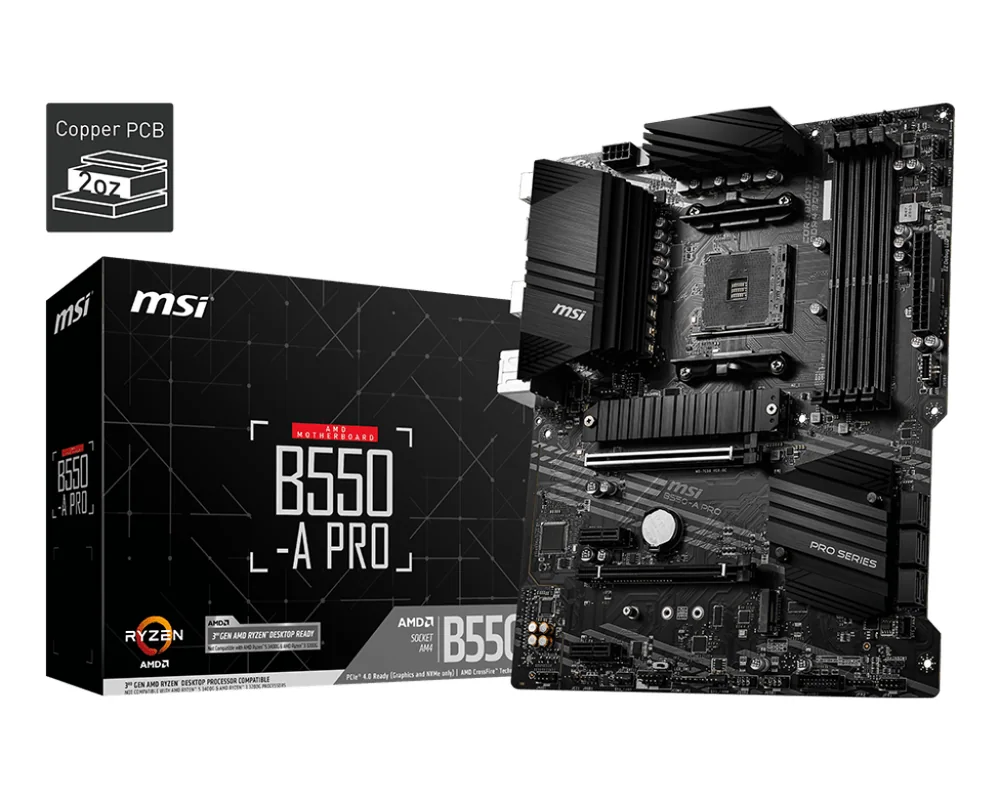 Материнская плата MSI B550-A PRO AM4 4xDDR4 6xSATA3 2xM.2 HDMI DP ATX