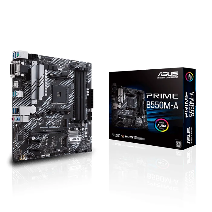 Материнская плата ASUS PRIME B550M-A AM4 4xDDR4 4xSATA3 RAID 2xM.2 DVI-D D-Sub HDMI mATX