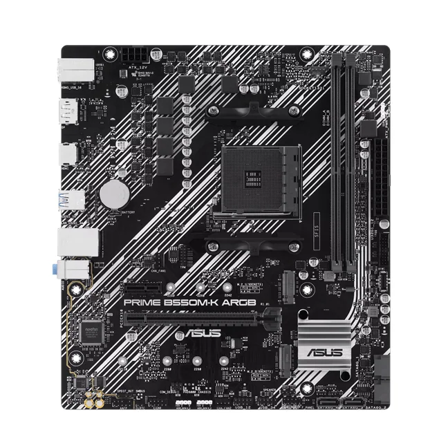 Материнская плата ASUS PRIME B550M-K ARGB AM4 2xDDR4 4xSATA3 2xM.2 1xHDMI 1xDP Type-C Коннектор mATX