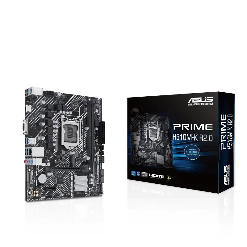 Материнская плата ASUS PRIME H510M-K R2.0 LGA1200 2xDDR4 4xSATA3 1xM.2 D-Sub HDMI mATX