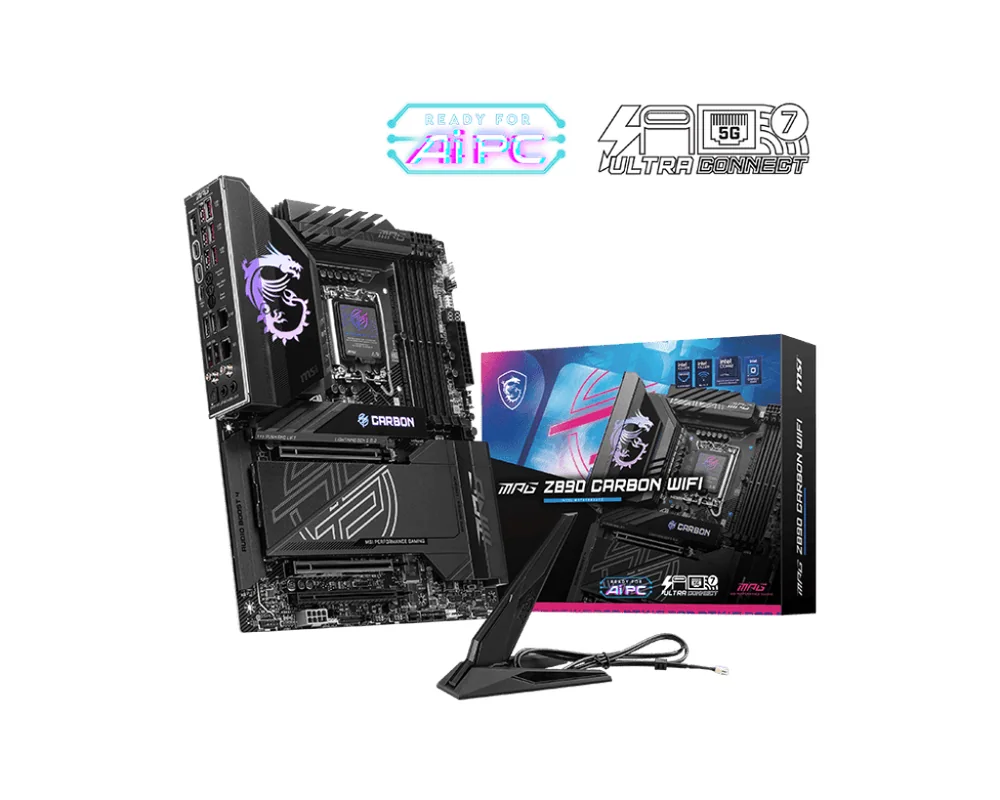 Материнская плата MSI MPG Z890 CARBON WIFI LGA1851 4xDDR5 4xSATA3 RAID 5xM.2 1xHDMI ATX