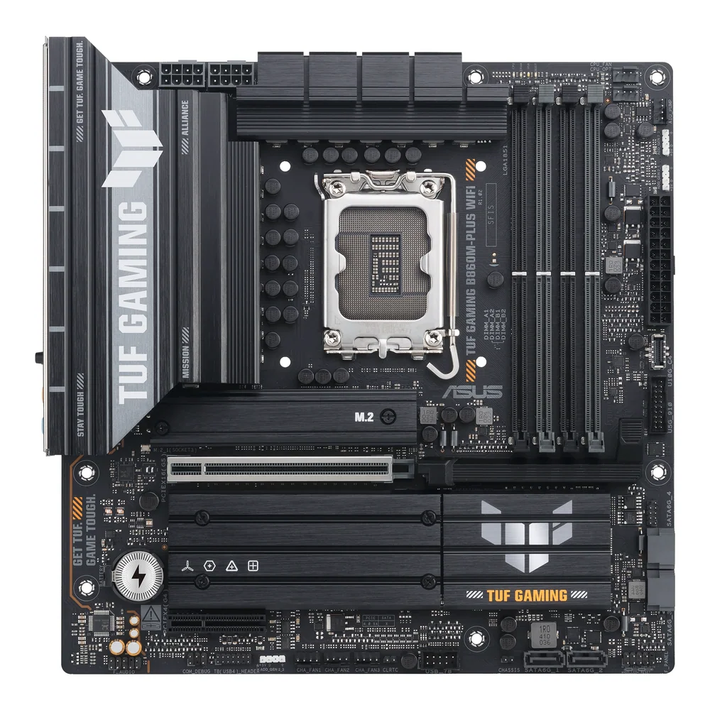 Материнская плата ASUS TUF GAMING B860M-PLUS WIFI, LGA1851 B860 4xDDR5 4xSATA 3xM.2 HDMI DP mATX