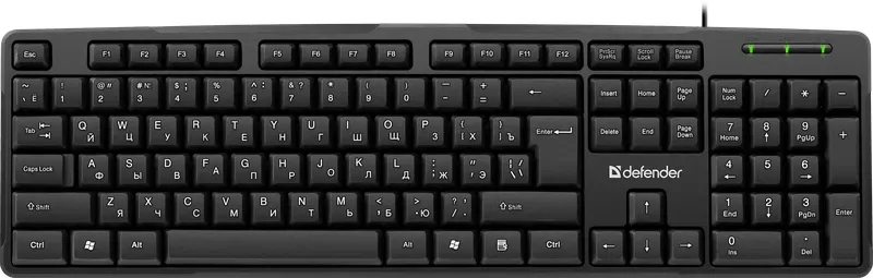 Клавиатура проводная Defender Next HB-440 (Черный), USB, ENG/RUS,стандарт, НОВИНКА!