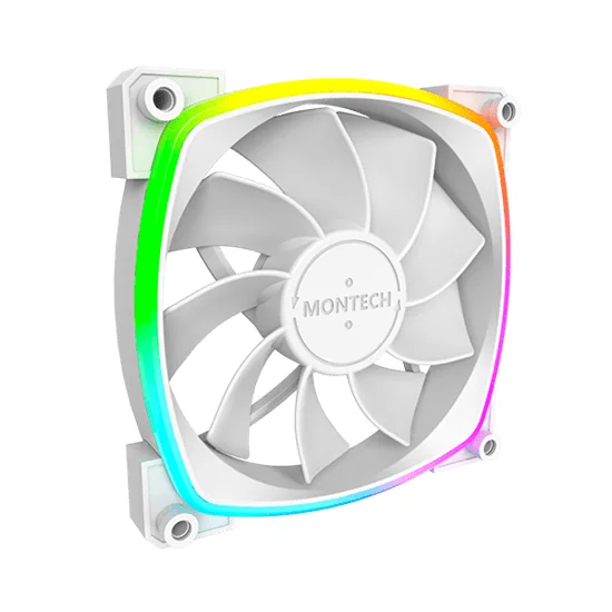 Вентилятор для корпуса Montech RX120 PWM (W) 1x(120x120x25mm)/800-1600RPM/59CFM/27dBA/Reverse Белый