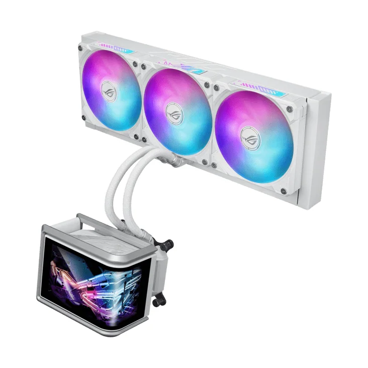 Водяное охлаждение CPU Asus ROG RYUO IV SLC 360 ARGB WHT, 3x120mm, AMOLED-display, Black