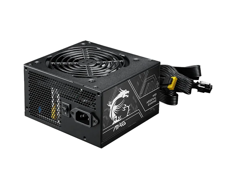 Блок питания MSI 750W, MAG A750BN PCIE5 II, Non Modular, ATX, 80+ BRONZE, >85%, Fan 120mm, Черный
