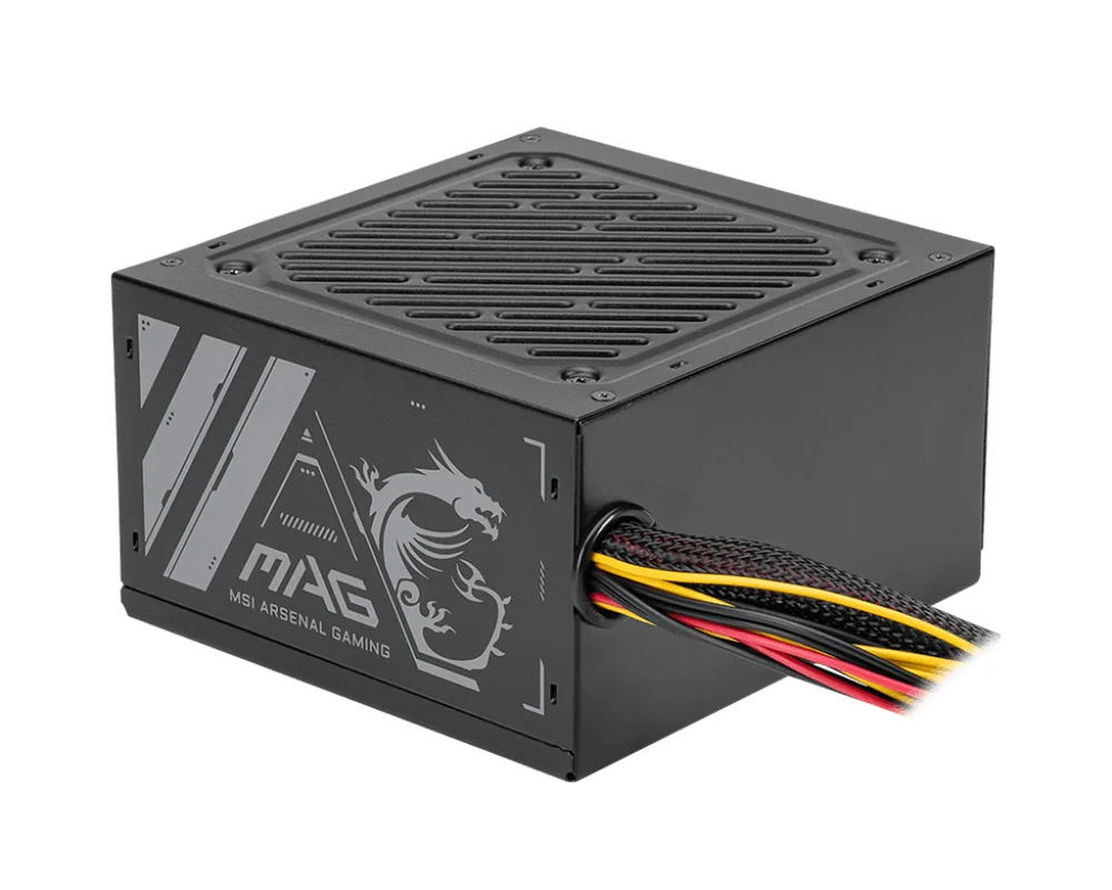 Блок питания MSI 500W, MAG A500N-H, Non Modular, ATX, 80+, КПД 87%, Fan 120mm, Черный
