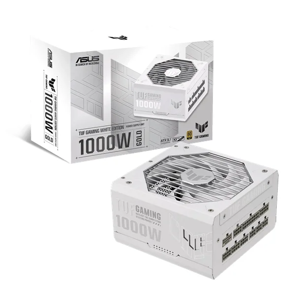 Блок питания ASUS 1000W, TUF Gaming 1000W Gold White Edition, Full Modular, TUF-GAMING-1000G-WHITE