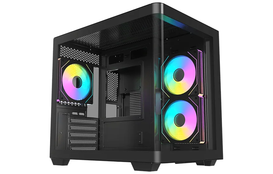 Корпус AOC CG350B 3F M-ATX/ITX 1xUSB2.0 1xUSB3.0 1xType-C 1xAudio/Mic Черный AOC-CG350-BF3V1R0W2-G