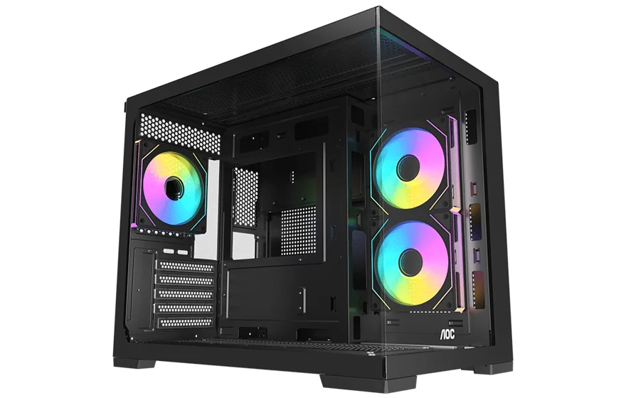 Корпус AOC CG392B 3F M-ATX/ITX 1xUSB2.0 1xUSB3.0 1xType-C 1xAudio/Mic Черный AOC-CG392-BF3V2R0T2-G