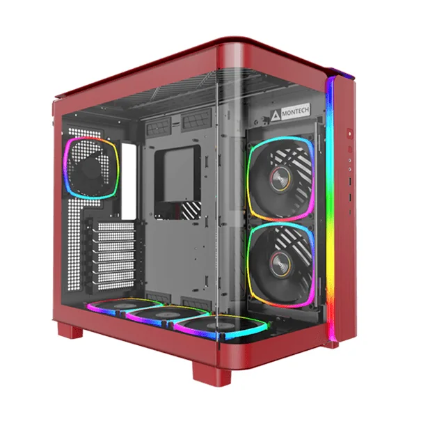Корпус Montech KING 95 PRO (Red) ATX/Micro-ATX/Mini-ITX 2xUSB3.0 1xType-C 1xAudio 1xMic Красный